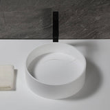 ALFI Brand ABRS15R 15" Round White Matte Solid Surface Resin Sink