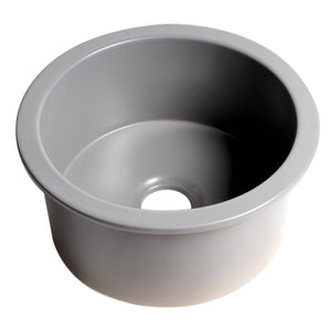 ALFI Brand ABF1818R-GM Gray Matte Round 18" x 18" Undermount/Drop In Fireclay Prep Sink