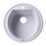 ALFI AB2020DI-W White 20" Drop-In Round Granite Composite Kitchen Prep Sink