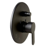 ALFI Brand AB3101-BM Black Matte Shower Valve with Rounded Lever Handle and Diverter