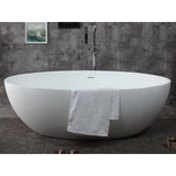 ALFI Brand AB9941 67" White Oval Solid Surface Smooth Resin Soaking Bathtub