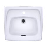 TOTO LT307#01 Commercial Wall-Mount Bathroom Sink for Single Hole Faucets, Cotton White