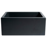 ALFI AB2418HS-BM 24" Matte Black Reversible Smooth / Fluted Fireclay Farm Sink