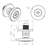 ALFI Brand AB3830-BM Black Matte 2" Round Adjustable Shower Body Spray