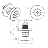 ALFI Brand AB3830-BN Brushed Nickel 2" Round Adjustable Shower Body Spray