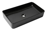 ALFI Brand ABC902-BM Black Matte 24" Modern Rectangular Above-Mount Ceramic Sink