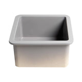 ALFI Brand ABF1818S-GM Gray Matte Square 18" x 18" Undermount/Drop in Fireclay Prep Sink