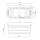 ALFI AB1130 65" 2 Person Free Standing Cedar Bathtub with Fixtures & Headrests