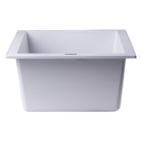 ALFI AB1720UM-W White 17" Undermount Rectangular Granite Composite Prep Sink