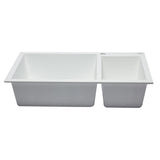 ALFI AB3319DI-W White 34" Double Bowl Drop in Granite Composite Kitchen Sink