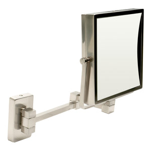 ALFI Brand ABM8WS-BN 8" Square Wall Mounted 5x Magnify Cosmetic Mirror