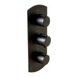 ALFI Brand AB4001-BM Black Matte 3-Way Thermostatic Valve Shower Mixer Round Knobs