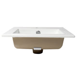 ALFI Brand ABC801 White Modern 17" Square Drop-in Ceramic Sink with Faucet Hole