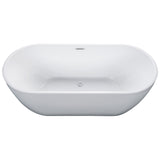 ALFI Brand AB8839 67 inch White Oval Acrylic Free Standing Soaking Bathtub