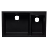 ALFI AB3319UM-BLA Black 34" Double Bowl Undermount Granite Composite Sink