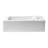 ALFI Brand ABC116 White Modern 20" Small Rectangular Wall Mounted Ceramic Sink with Faucet Hole