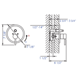 ALFI AB1701-PC Polished Chrome Pressure Balanced Shower Mixer with Diverter