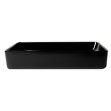 ALFI Brand ABC902-BM Black Matte 24" Modern Rectangular Above-Mount Ceramic Sink