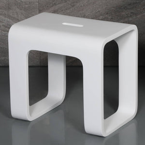 ALFI Brand ABST99 White Matte Solid Surface Resin Bathroom/Shower Stool