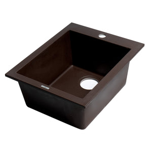 ALFI Brand AB1720DI-C Chocolate 17" Drop-In Granite Composite Kitchen Prep Sink