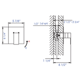 ALFI Brand AB6701-BN Brushed Nickel Modern Square Pressure Balanced Shower Mixer