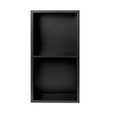 ALFI Brand 12 x 24 Black Matte Stainless Steel Vertical Double Shelf Bath Shower Niche