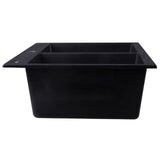 ALFI AB3420DI-BLA Black 34" Drop-In Double Bowl Granite Composite Kitchen Sink