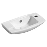 ALFI Brand ABC115 White 20" Small Wall Mounted Ceramic Sink with Faucet Hole