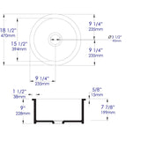 ALFI Brand ABF1818R-W White Round 18" x 18" Undermount/Drop in Fireclay Prep Sink