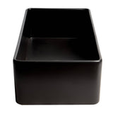 ALFI Brand ABF3618-BM Black Matte Smooth Apron 36" x 18" Single Bowl Fireclay Farm Sink