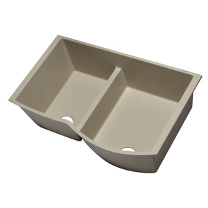 ALFI AB3320UM-B Biscuit 33" Double Bowl Undermount Granite Composite Sink