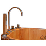 ALFI Brand AB1148 59" Free Standing Wooden Bathtub with Chrome Tub Filler