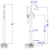 ALFI AB2534-BN Brushed Nickel Floor Mounted Tub Filler Mixer with Shower Head