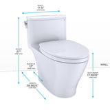 TOTO MS642124CEF#51 Nexus One-Piece 1.28 GPF Toilet with SS124 SoftClose Seat, Washlet+ Ready, Ebony Black