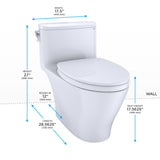 TOTO MS642124CUFG#03 Nexus 1G One-Piece Elongated Universal Height Toilet with SoftClose Seat, Bone