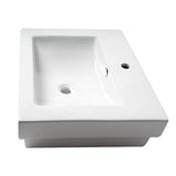 ALFI Brand ABC701 White Modern 24" Rectangular Semi Recessed Ceramic Sink with Faucet Hole