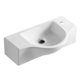 ALFI Brand ABC114 White 18" Small Wall Mounted Ceramic Sink with Faucet Hole