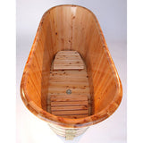 ALFI Brand AB1105 63" Free Standing Cedar Wooden Bathtub