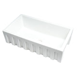 ALFI Brand AB3318HS-W White 33" x 18" Reversible Single Bowl Fireclay Farm Sink