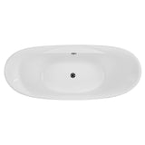 ALFI Brand AB8803 68 inch White Oval Acrylic Free Standing Soaking Bathtub