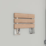 ALFI Brand ABS16S-PC Polished Chrome 16" Folding Teak Wood Shower Seat Bench