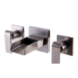 ALFI AB1796-BN Brushed Nickel Widespread Wall Mounted Modern Waterfall Faucet