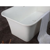 ALFI AB9942 67" White Rectangular Solid Surface Smooth Resin Soaking Bathtub