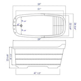 ALFI Brand AB1148 59" Free Standing Wooden Bathtub with Chrome Tub Filler