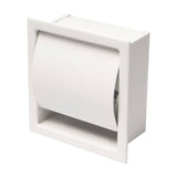 ALFI Brand ABTPC77-W White Modern Matte Stainless Steel Recessed Toilet Paper Holder with Cover