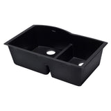 ALFI AB3320UM-BLA Black 33" Double Bowl Undermount Granite Composite Sink