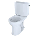 TOTO CST453CEFRG#01 Drake II Two-Piece Round 1.28 GPF Universal Height Toilet with Right-Hand Trip Lever, Cotton White