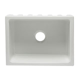 ALFI AB2418HS-W 24 inch White Smooth / Fluted Single Bowl Fireclay Farm Sink