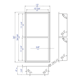 ALFI ABN1224-PSS 12 x 24 Polished Stainless Steel Vertical Double Shelf Bath Shower Niche