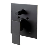 ALFI Brand AB5601-BM Black Matte Shower Valve with Square Lever Handle and Diverter